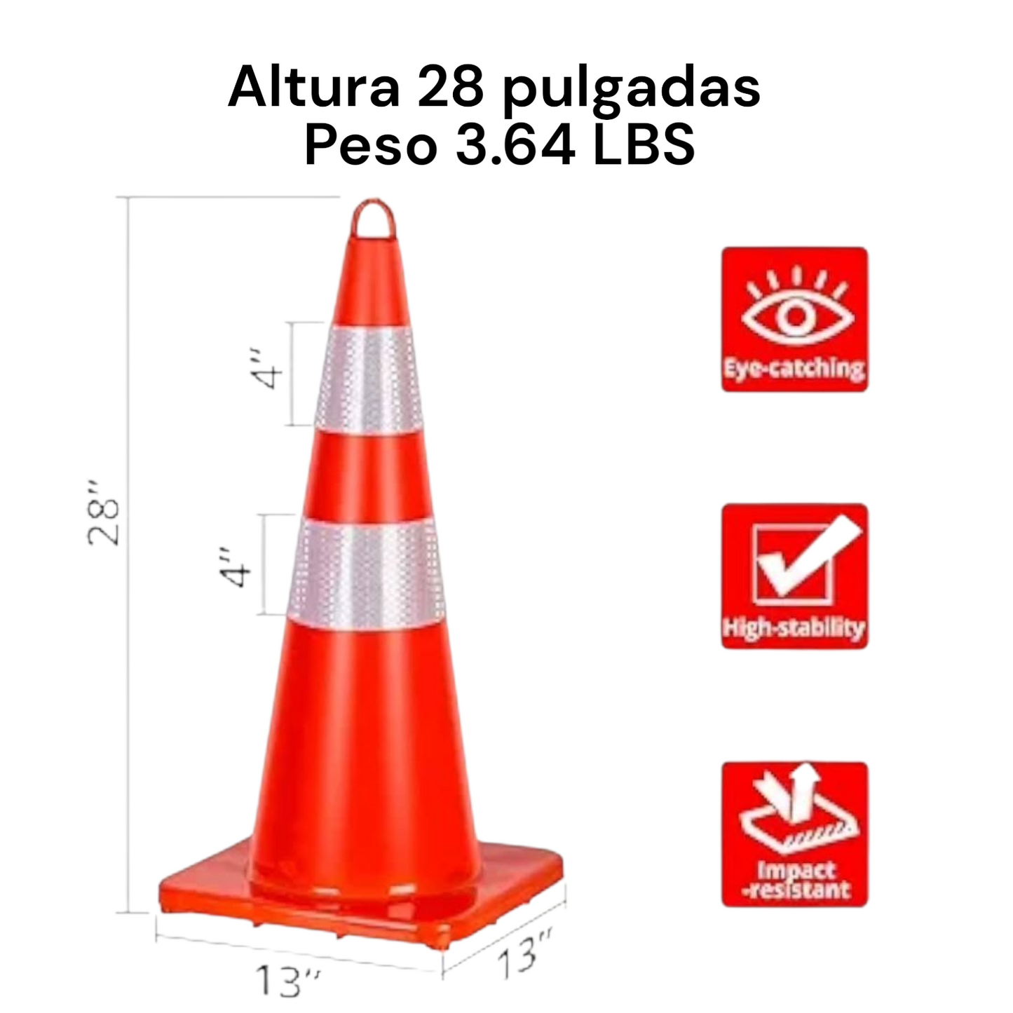 Paquete de 9 conos de tráfico, conos de seguridad de PVC mej...