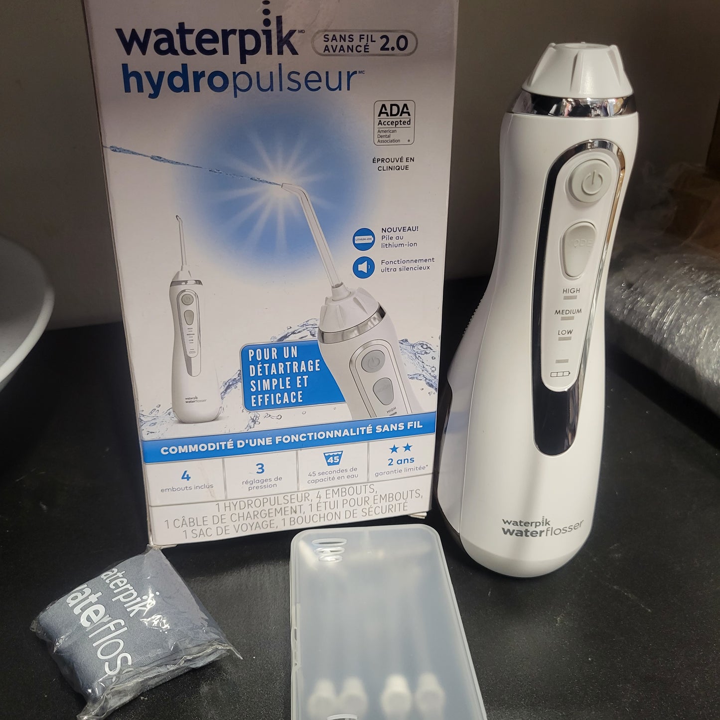 Waterpik Irrigador bucal avanzado sin cable, Blanco Perlado