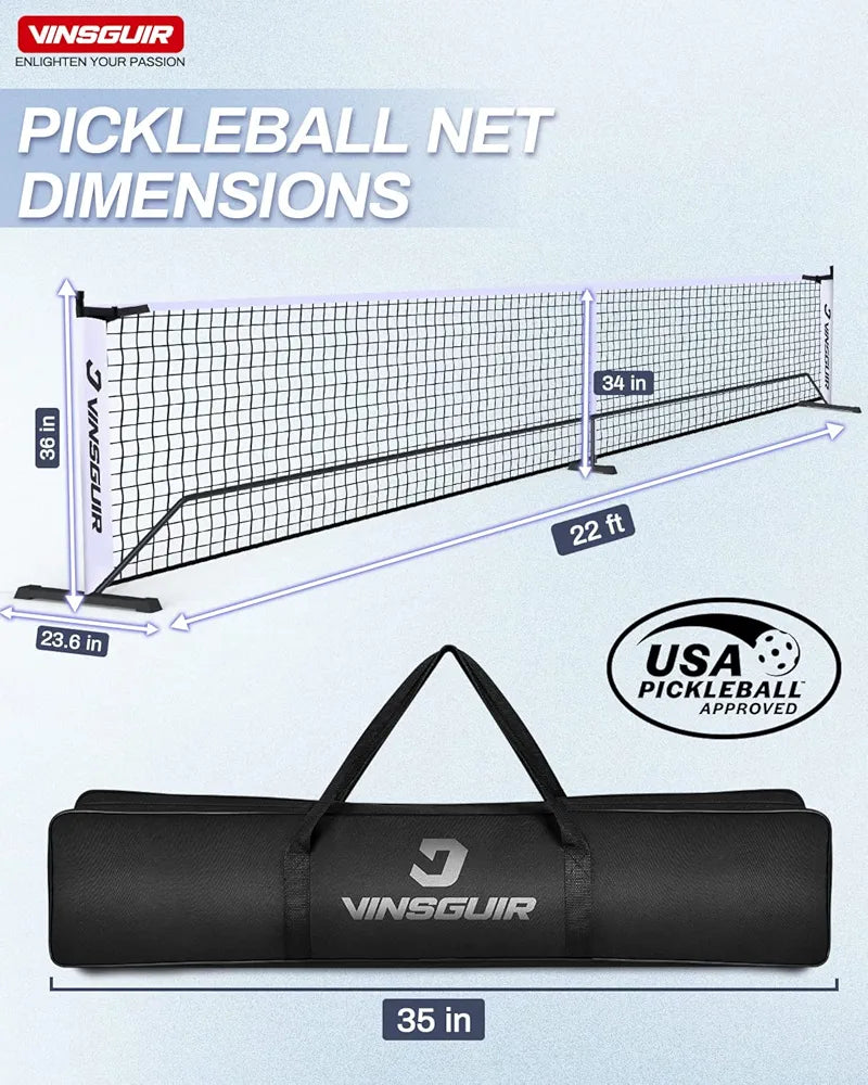 VINSGUIR Red de pickleball portátil al aire libre, redes de ...