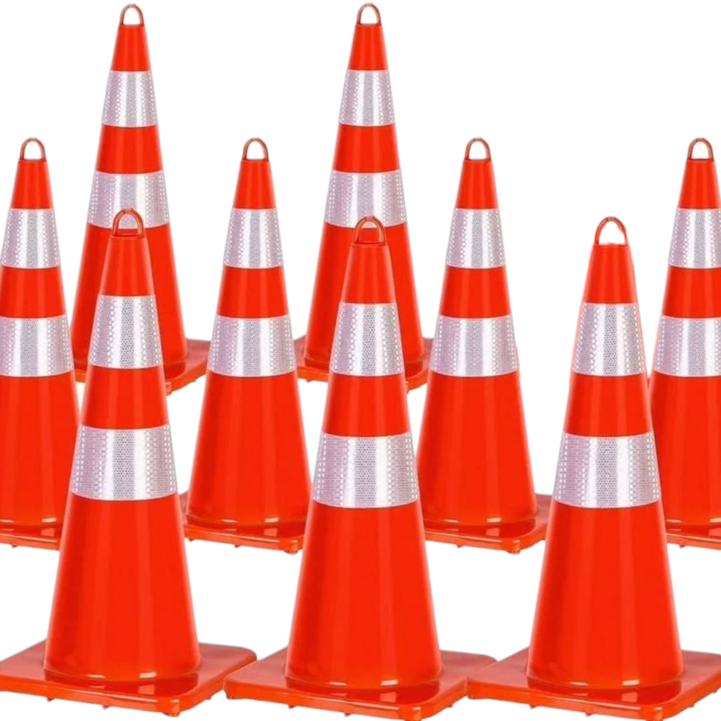 Paquete de 9 conos de tráfico, conos de seguridad de PVC mej...