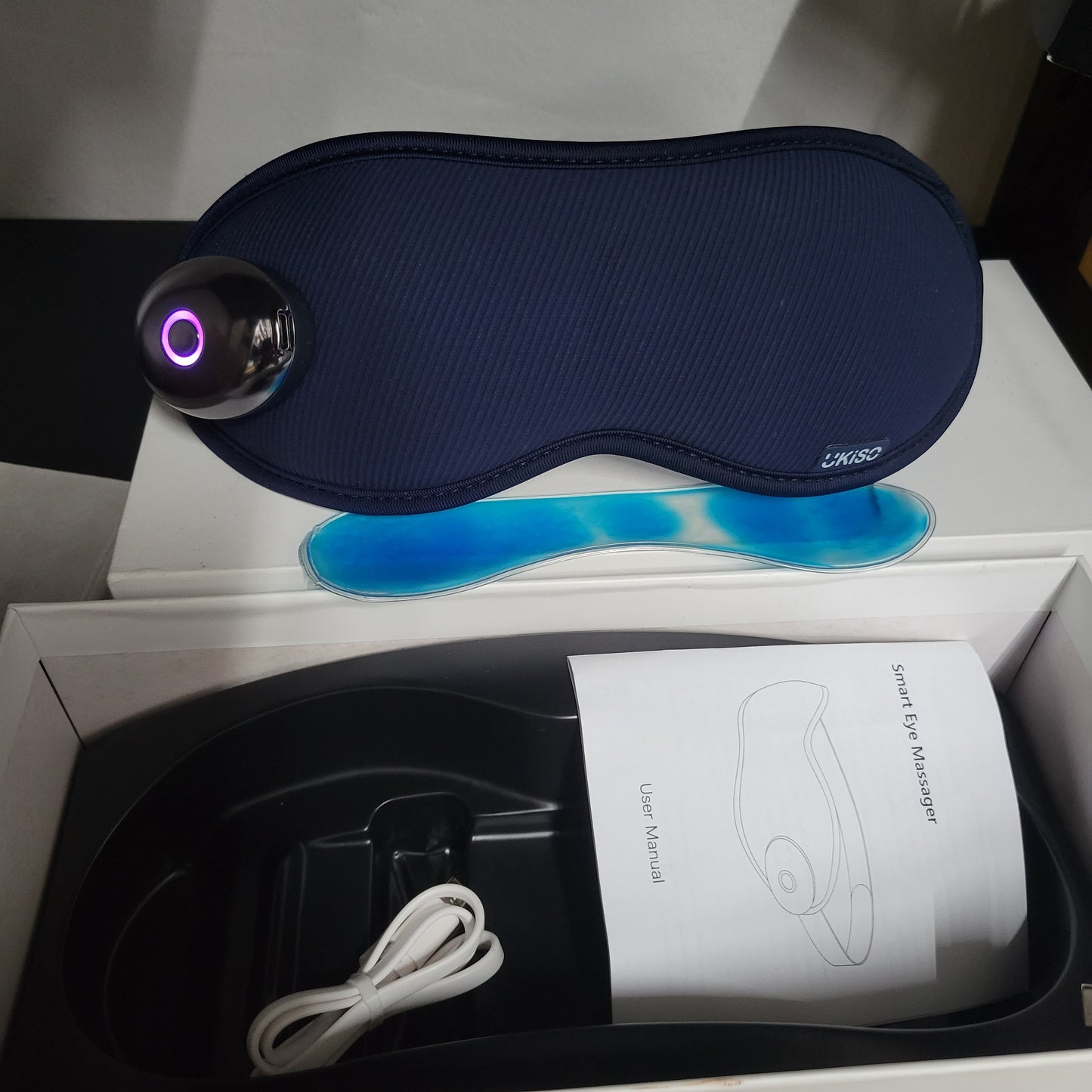 Máscara de ojos de masaje, máscara de ojos calentada, compre...