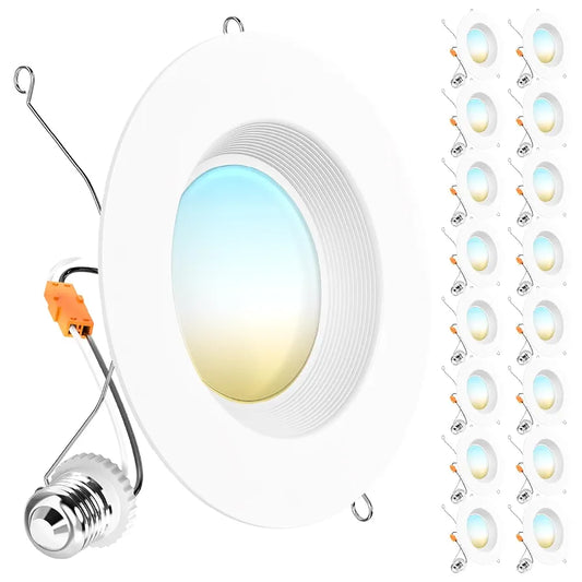 Sunco - Paquete de 16 luces LED empotrables de 6 pulgadas, r...