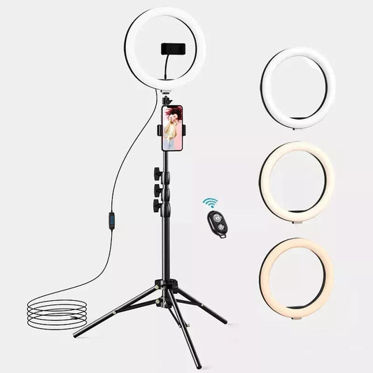 LETSCOM F-533 10.2" Anillo Selfie Luz Regulable con Soporte ...