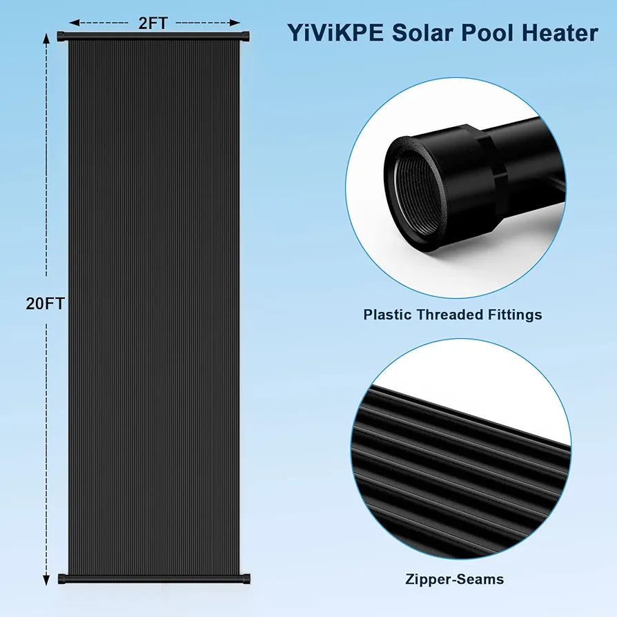 yivikpe Panel de energía solar de 2 por 20 pies con kit adic...