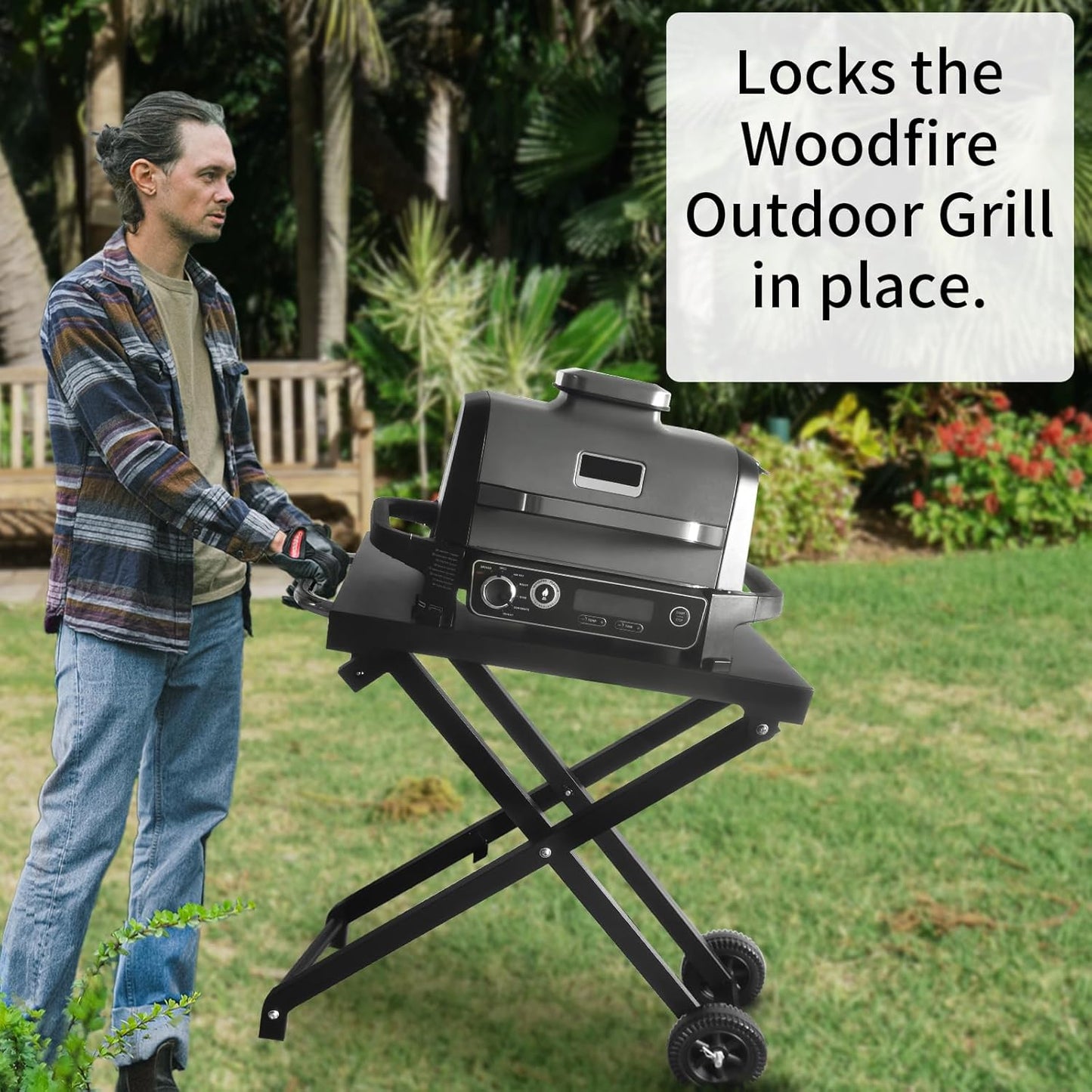 Soporte plegable de metal para parrilla Ninja Outdoor XSKSTA...