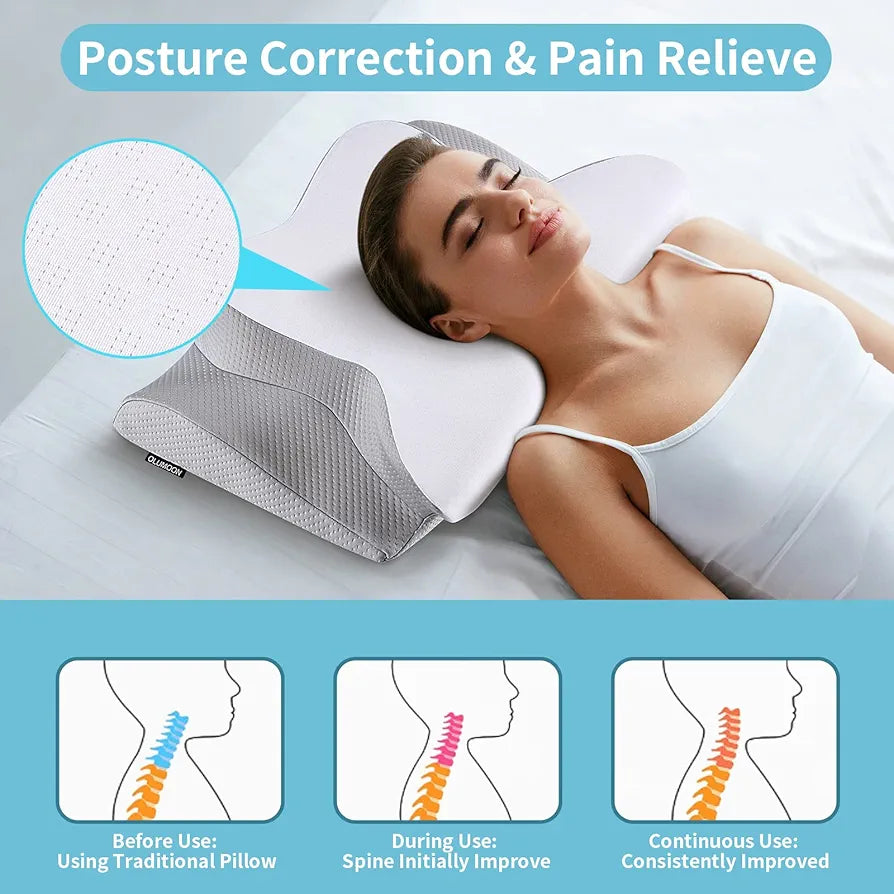 Almohadas de espuma viscoelástica, almohada de apoyo para el...