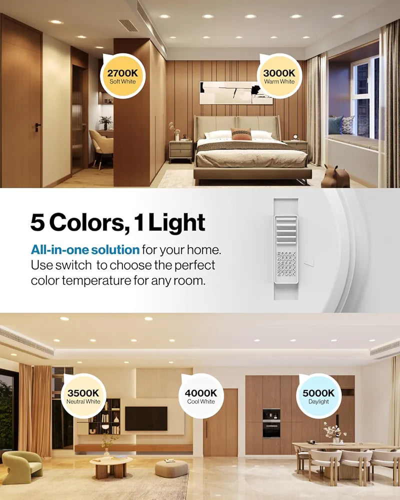Sunco - Paquete de 16 luces LED empotrables de 6 pulgadas, r...