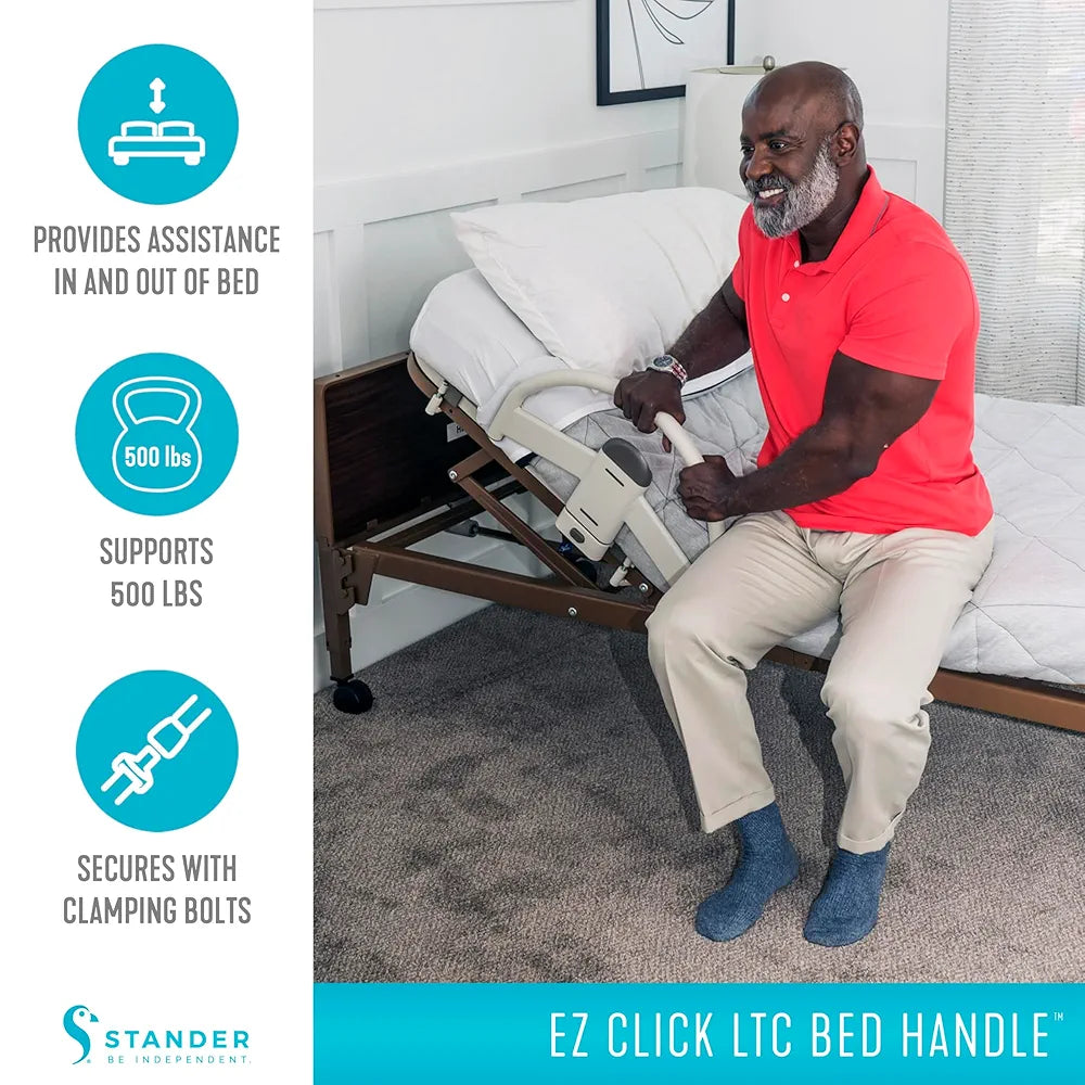 Stander EZ Click - Manija de cama, riel para camas de hospit...