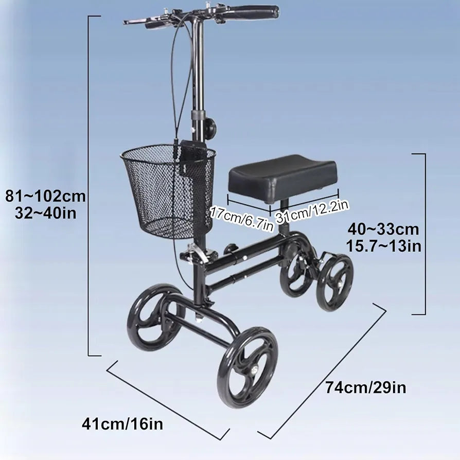 Patinete de rodilla para pie roto, patinete plegable para le...