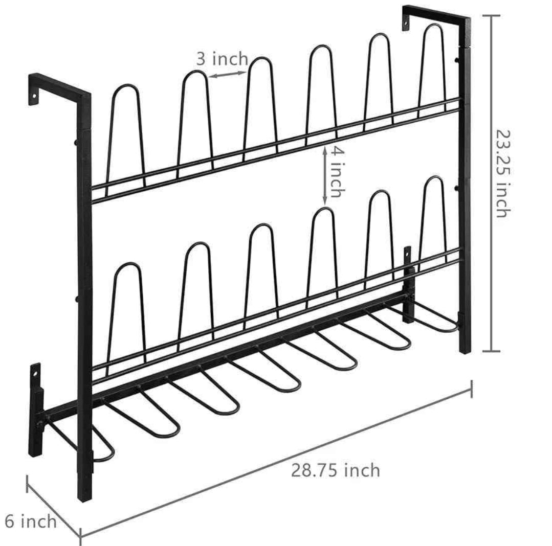 MyGift Zapatero colgante de pared de metal negro de alta cal...