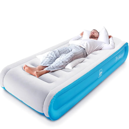 Valwix Colchón de aire individual con bomba y almohada integ...