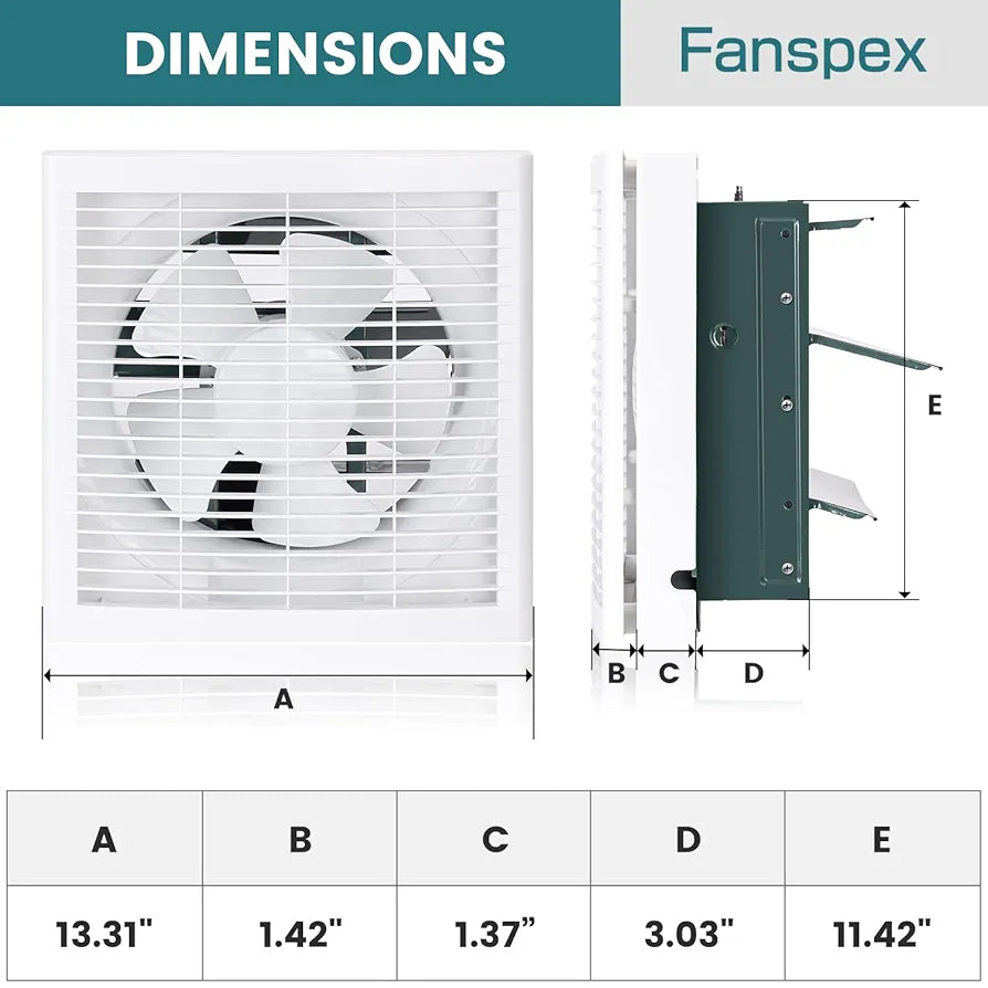 Ventilador de escape reversible de ventana de 10 pulgadas, v...