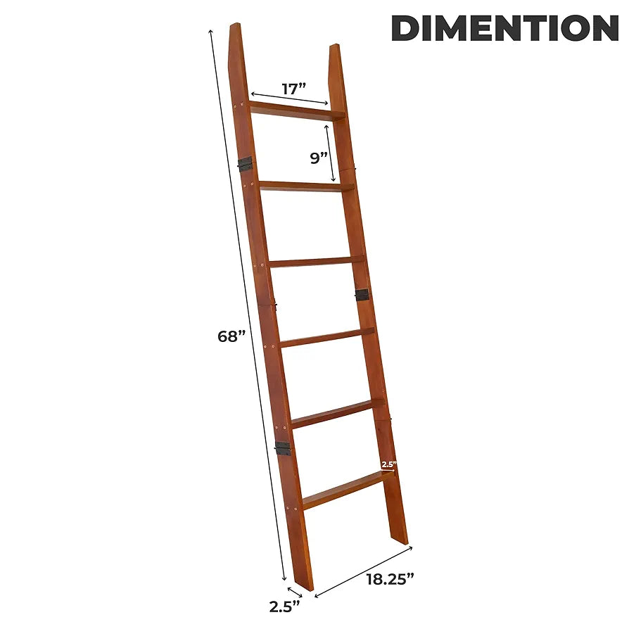 VASGOR Escalera de madera decorativa para manta de 68 pulgad...