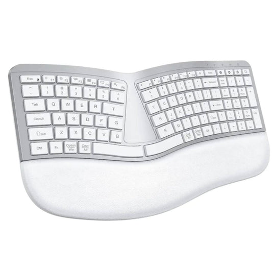 PEIOUS Teclado ergonómico, teclado Bluetooth, multidispositivo, recarg...