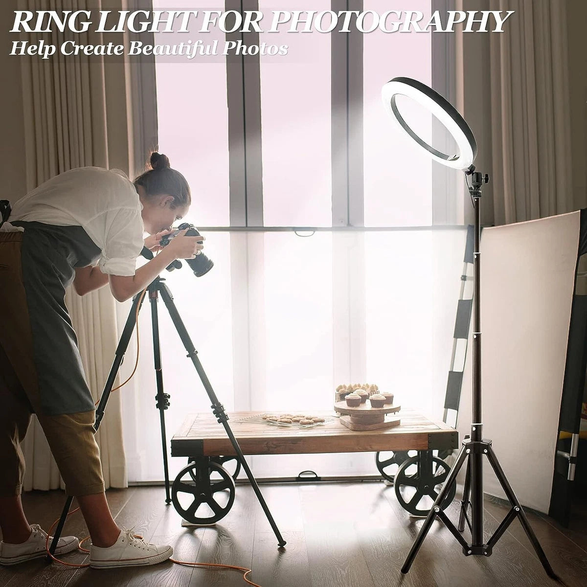 LETSCOM F-533 10.2" Anillo Selfie Luz Regulable con Soporte ...