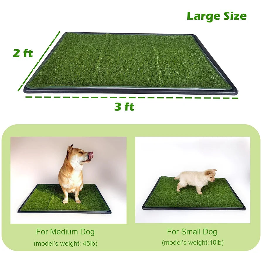 Dewonch Almohadilla de césped artificial para perros con ban...