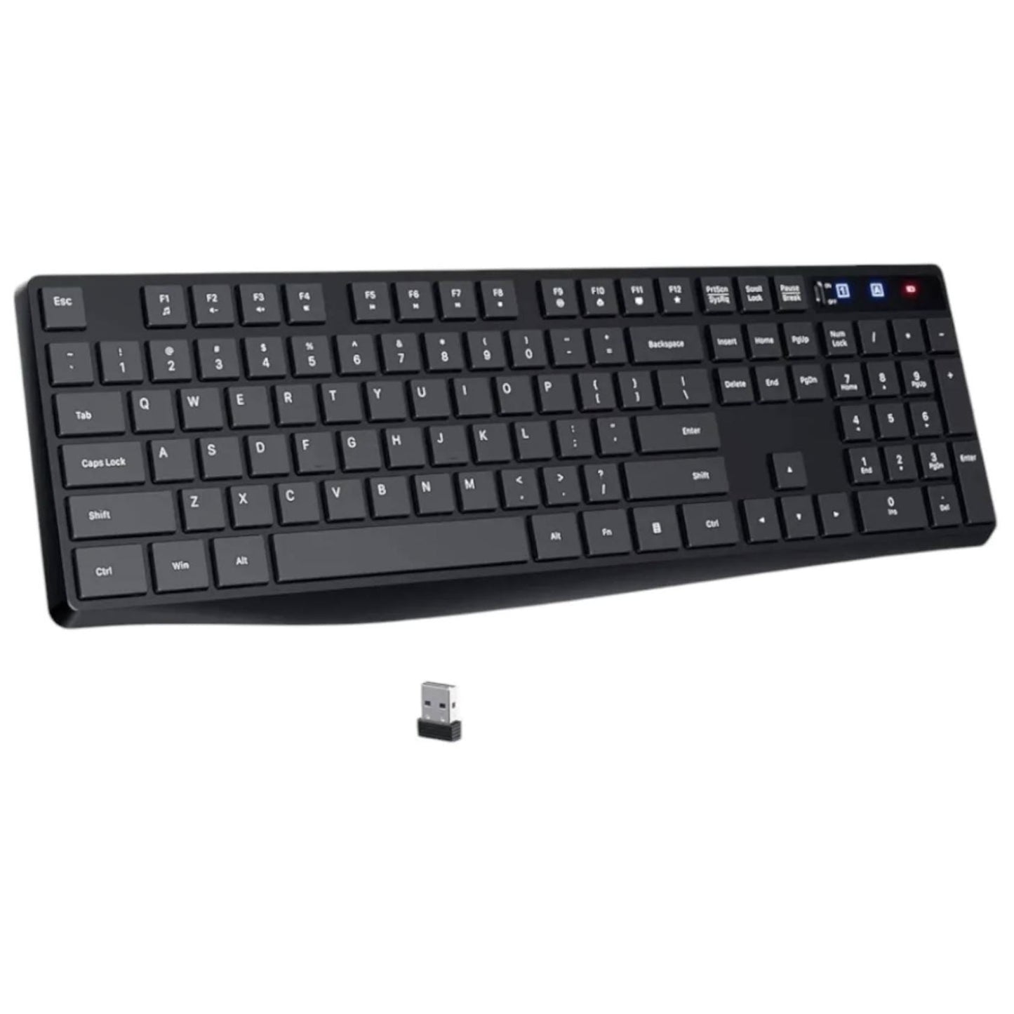 teclado inalámbrico de computadora de 2.4 GHz, interruptor de encendi...
