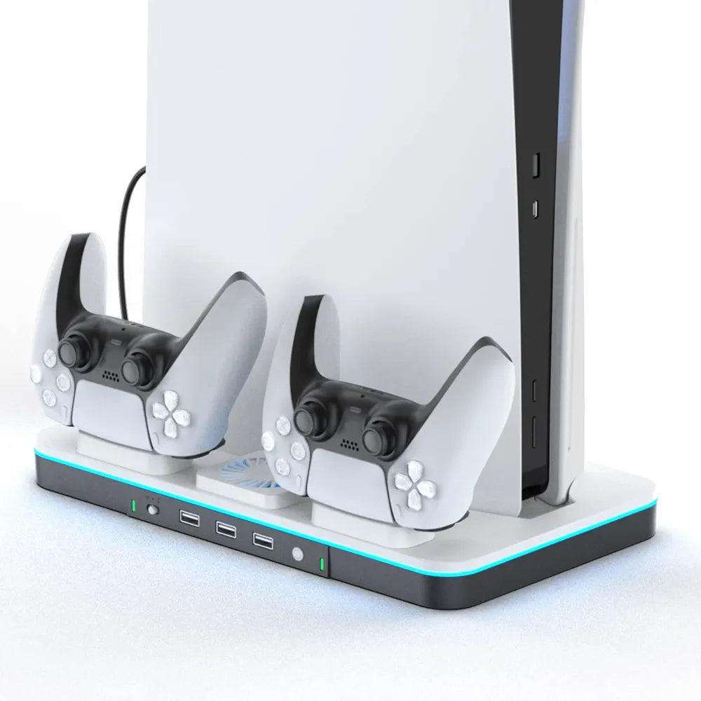 '-Soporte de refrigeración mejorado para PS5 con cargador para mando