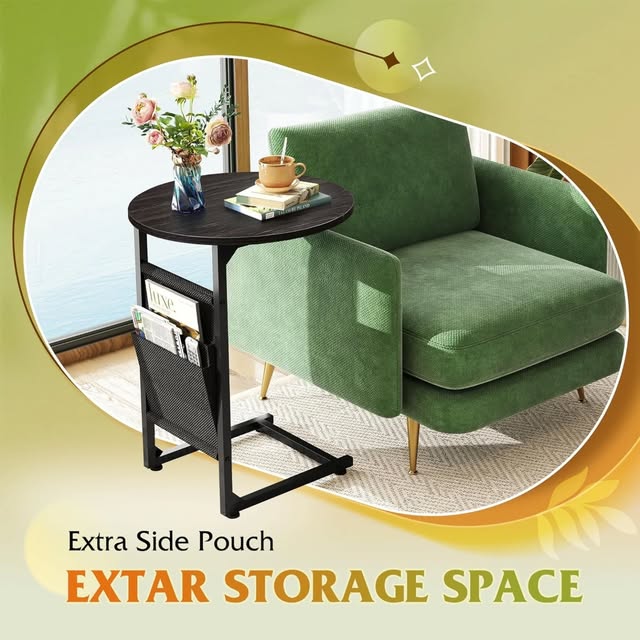 WLIVE Mesa auxiliar, mesas de centro pequeñas de 31.3 y 18.7 pulgadas ...