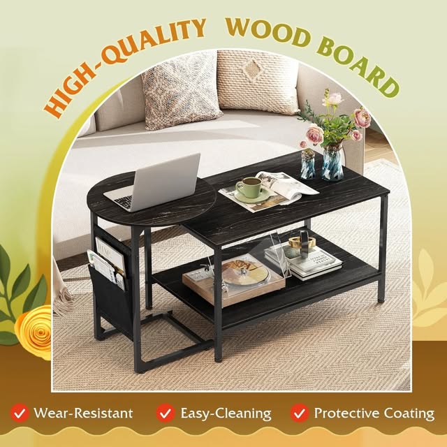 WLIVE Mesa auxiliar, mesas de centro pequeñas de 31.3 y 18.7 pulgadas ...