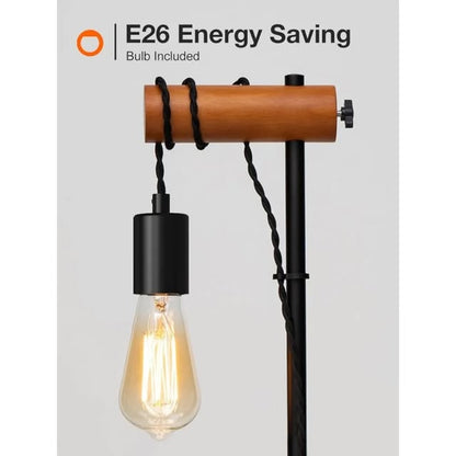 addlon Lámpara de pie industrial vintage, lámpara de pie ajustable con...