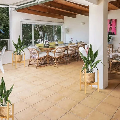 Juego de 2 soportes ajustables de bambú para plantas, moderno soporte ...