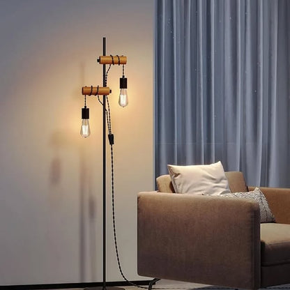 addlon Lámpara de pie industrial vintage, lámpara de pie ajustable con...