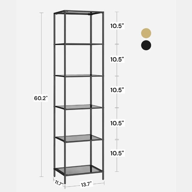 Librería, estantería de 6 niveles, estantería delgada para dormitorio,...