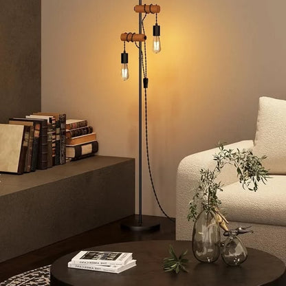 addlon Lámpara de pie industrial vintage, lámpara de pie ajustable con...