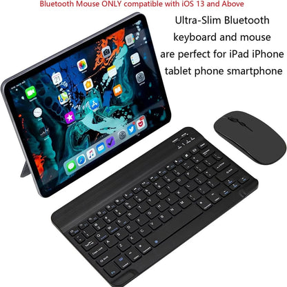 Ultra-thin Rechargeable Portable Wireless Bluetooth Keyboard and Mouse Combo...