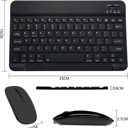 Ultra-thin Rechargeable Portable Wireless Bluetooth Keyboard and Mouse Combo...