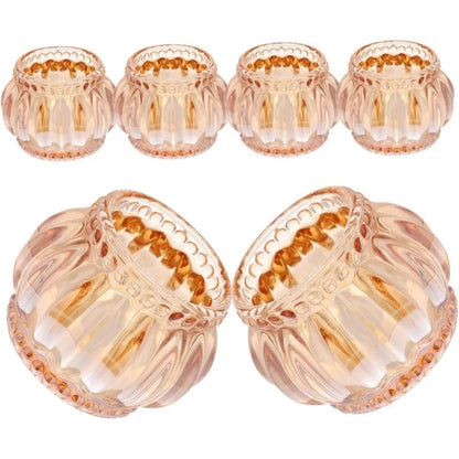 6 Piezas Portavelas De Cristal Candelabro De Cristal Adorno Portavelas...