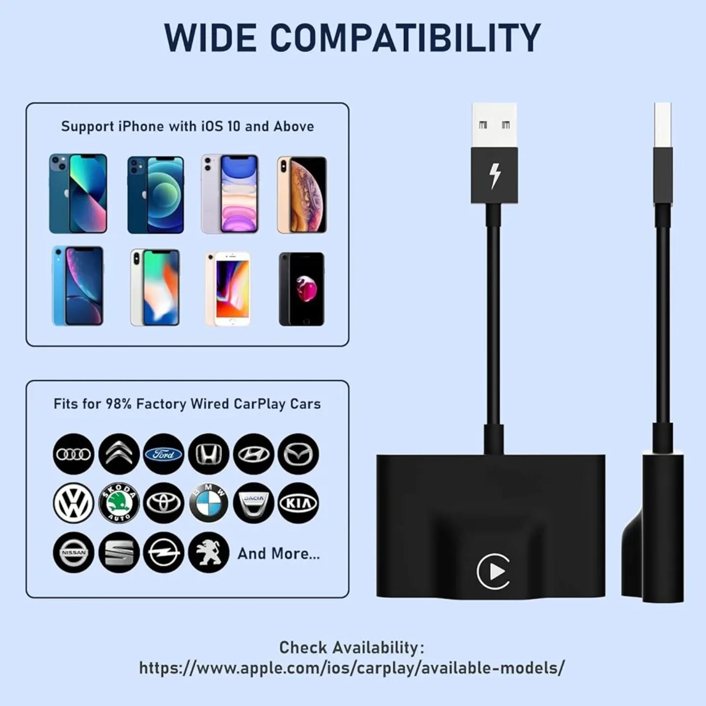 Adaptador inalámbrico CarPlay para CarPlay cableado de fábrica Adaptad...