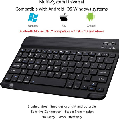 Ultra-thin Rechargeable Portable Wireless Bluetooth Keyboard and Mouse Combo...