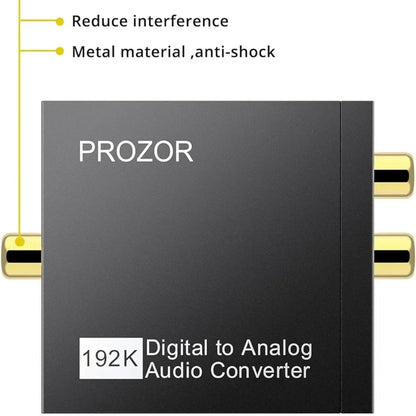 PROZOR conversor de audio digital a analógico Negro