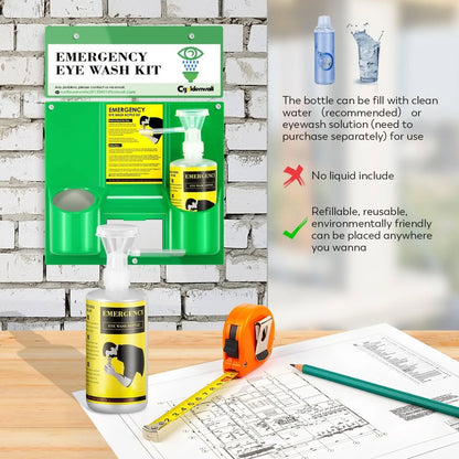 CGOLDENWALL Estación de lavado de ojos portátil montado en la pared, k...