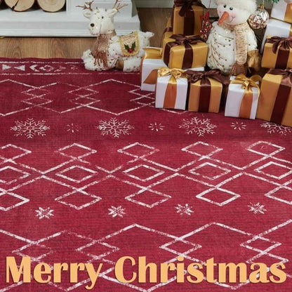 jinchan Alfombra de área de Navidad de 5 x 7 pies, alfombra lavable de...