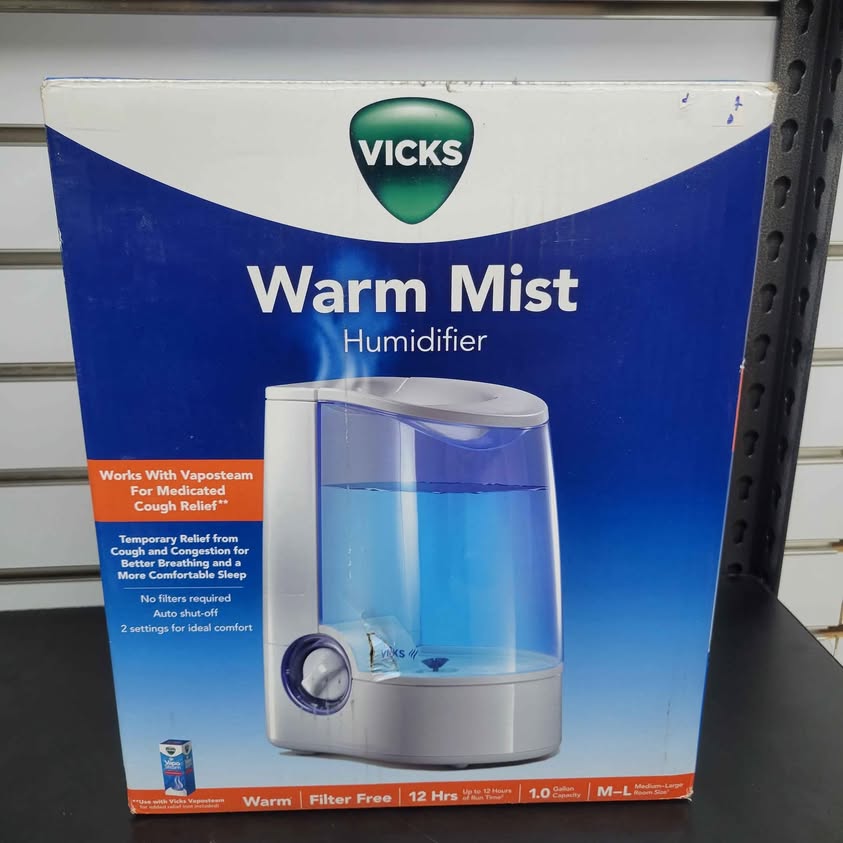 Humidificador Vicks, de rocío cálido con apagado automático.,