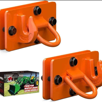 2-Pack Tractor Bucket Hooks with Lashing Ring, Stainless Steel...