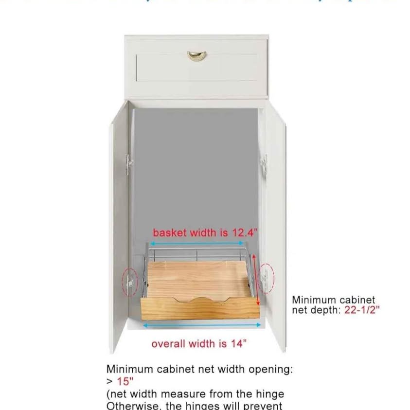 DINDON Pull-Out Cabinet Organizer (14" W x 21" H)