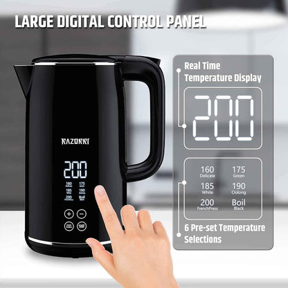 Razorri Hervidor eléctrico con control de 1 clic, pantalla digital LED...