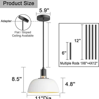 SEOL-Light - Lámpara colgante de poste con pantalla de cúpula de metal...