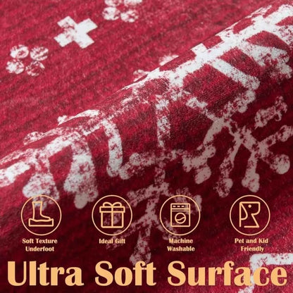 jinchan Alfombra de área de Navidad de 5 x 7 pies, alfombra lavable de...