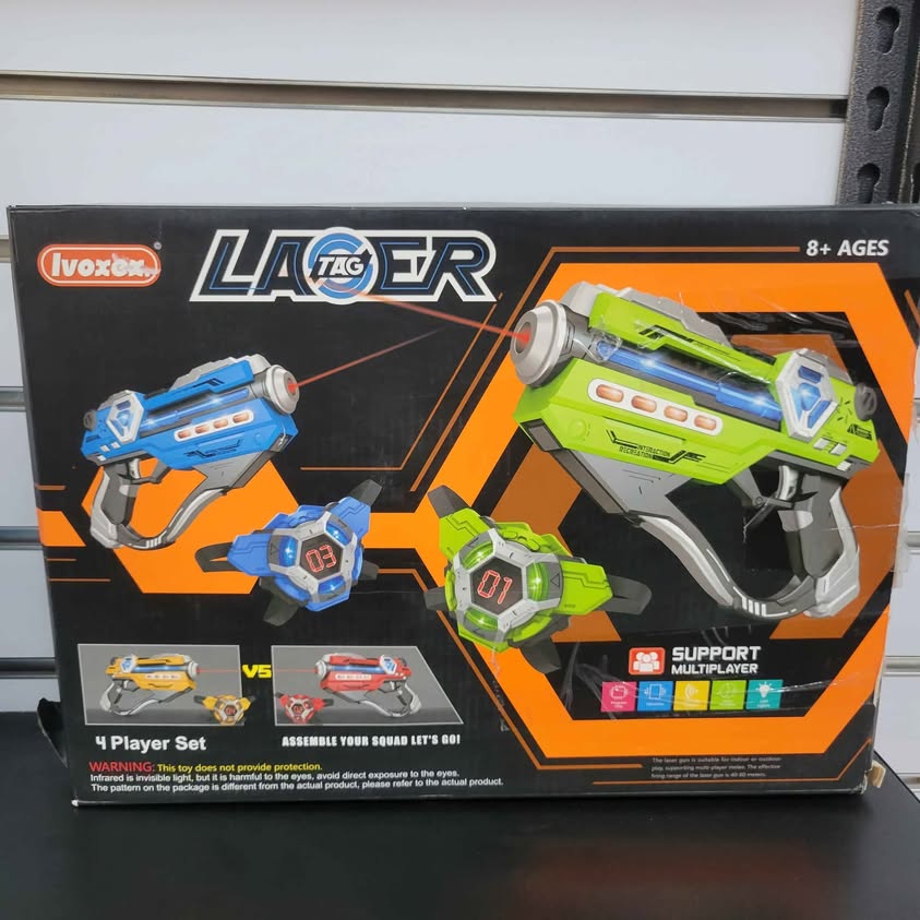Juego de 4 pistolas láser con pantalla LED digital, regalos para adole...