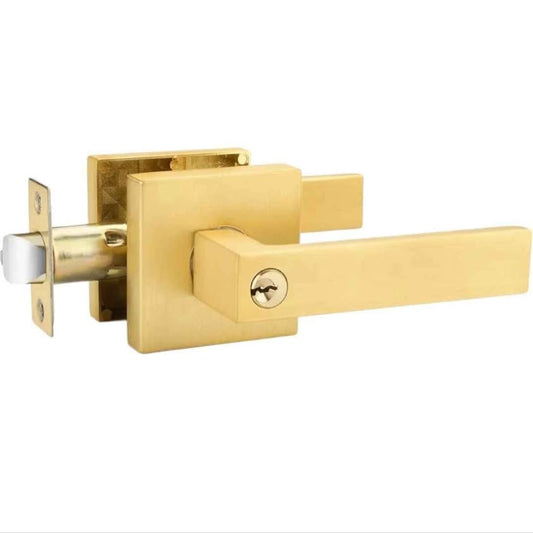 EHOMEWARE 1 Pack Gold Door Handles, Solid Wood Door Levers, Privacy Door Handles,...