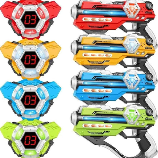Juego de 4 pistolas láser con pantalla LED digital, regalos para adole...