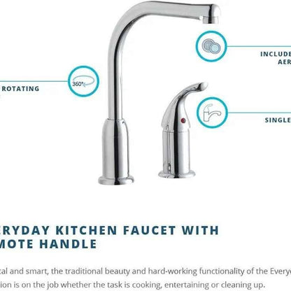 Elkay Everyday LK3000CR Deck-Mount Kitchen Faucet with...