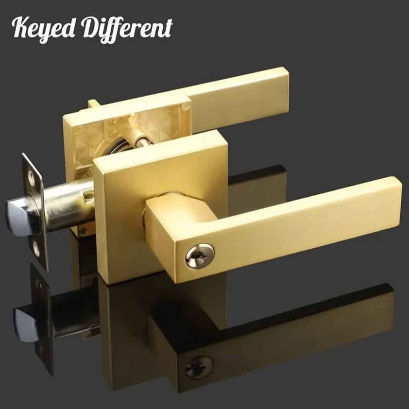 EHOMEWARE 1 Pack Gold Door Handles, Solid Wood Door Levers, Privacy Door Handles,...