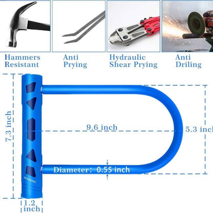 Candado de bicicleta resistente con cable de 0.551 in y cable de 0.472...