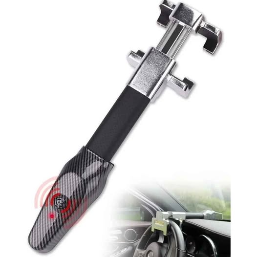 Tevlaphee Cerradura de volante con alarma, dispositivo antirrobo resis...